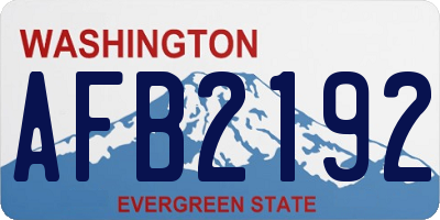 WA license plate AFB2192