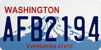 WA license plate AFB2194