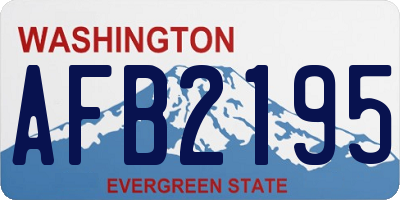 WA license plate AFB2195