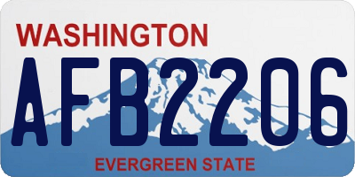 WA license plate AFB2206