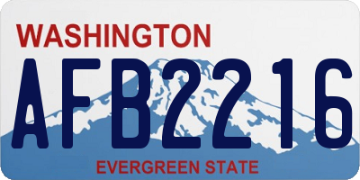 WA license plate AFB2216