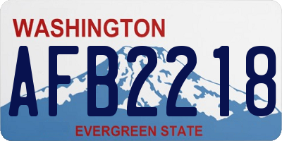 WA license plate AFB2218