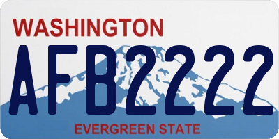 WA license plate AFB2222