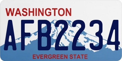 WA license plate AFB2234