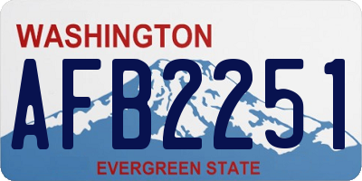 WA license plate AFB2251