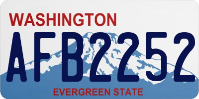 WA license plate AFB2252