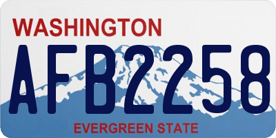 WA license plate AFB2258