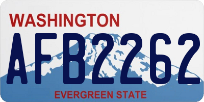 WA license plate AFB2262