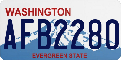 WA license plate AFB2280