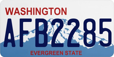 WA license plate AFB2285