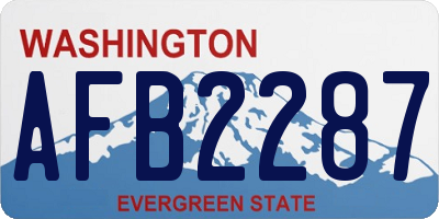WA license plate AFB2287