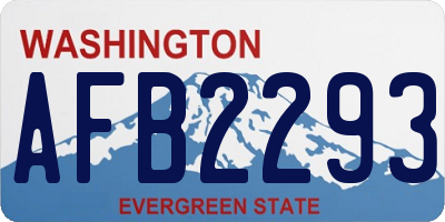 WA license plate AFB2293