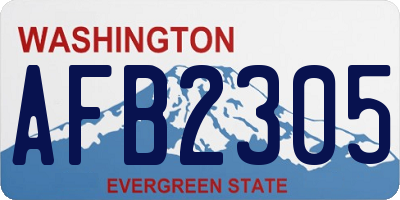 WA license plate AFB2305