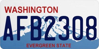 WA license plate AFB2308