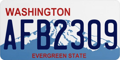 WA license plate AFB2309