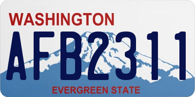 WA license plate AFB2311