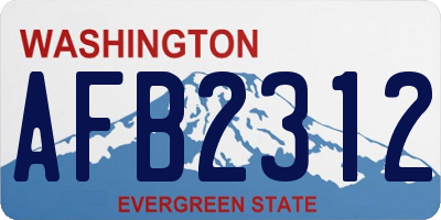 WA license plate AFB2312