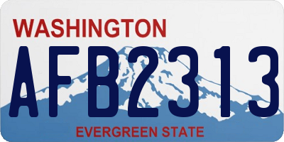 WA license plate AFB2313