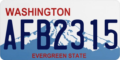WA license plate AFB2315