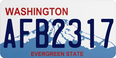 WA license plate AFB2317