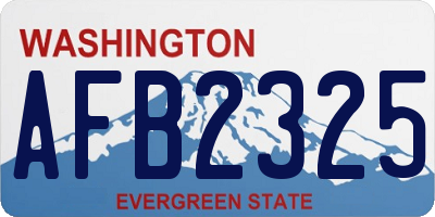 WA license plate AFB2325