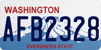 WA license plate AFB2328