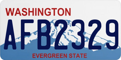 WA license plate AFB2329