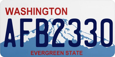 WA license plate AFB2330