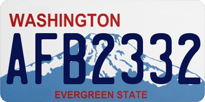 WA license plate AFB2332