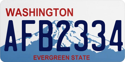 WA license plate AFB2334