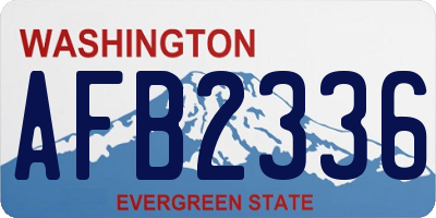 WA license plate AFB2336