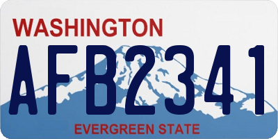 WA license plate AFB2341