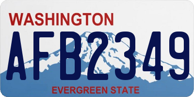 WA license plate AFB2349