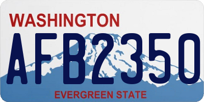 WA license plate AFB2350