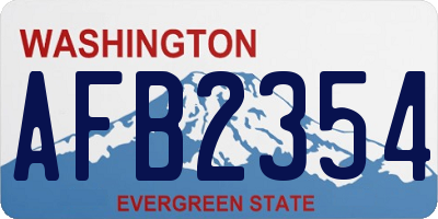WA license plate AFB2354
