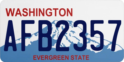 WA license plate AFB2357