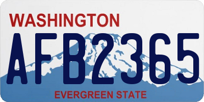 WA license plate AFB2365