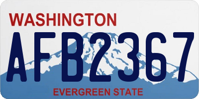 WA license plate AFB2367
