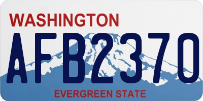 WA license plate AFB2370