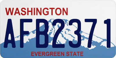 WA license plate AFB2371