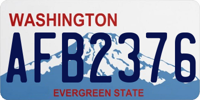 WA license plate AFB2376