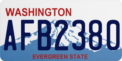 WA license plate AFB2380