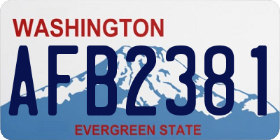 WA license plate AFB2381