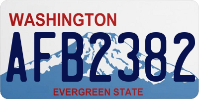 WA license plate AFB2382
