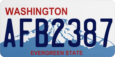 WA license plate AFB2387