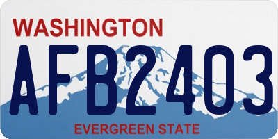 WA license plate AFB2403