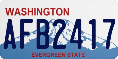 WA license plate AFB2417