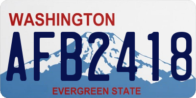 WA license plate AFB2418