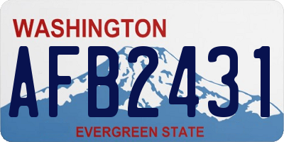 WA license plate AFB2431