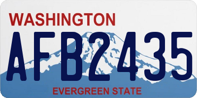 WA license plate AFB2435